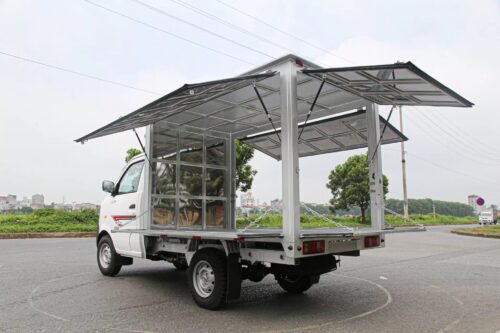 Xe tải SRM K9 thùng cánh chim bán hàng lưu động tải trọng 920Kg