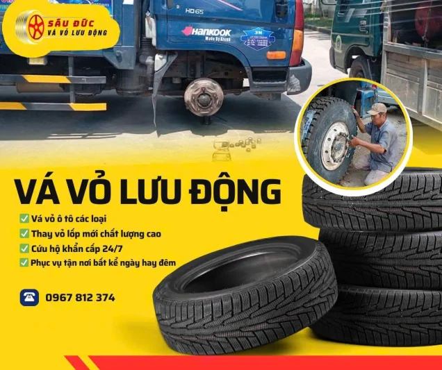 Vá lốp (vá vỏ) lưu động Trảng Bàng Tây Ninh 374